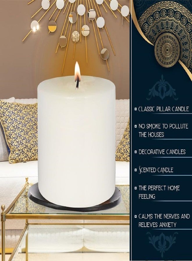 Pure Source India Wax Scented Pillar Candles Smokeless & Dripless (Jasmine - White) Set of 3 - Image 4